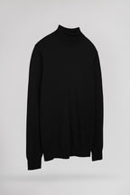 Pull ajusté col roulé P-MARCELLUS NOIR - 2