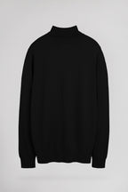 Pull ajusté col roulé P-MARCELLUS NOIR - 1