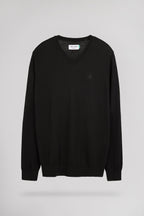 Pull ajusté col V P-MARTIN NOIR - 1