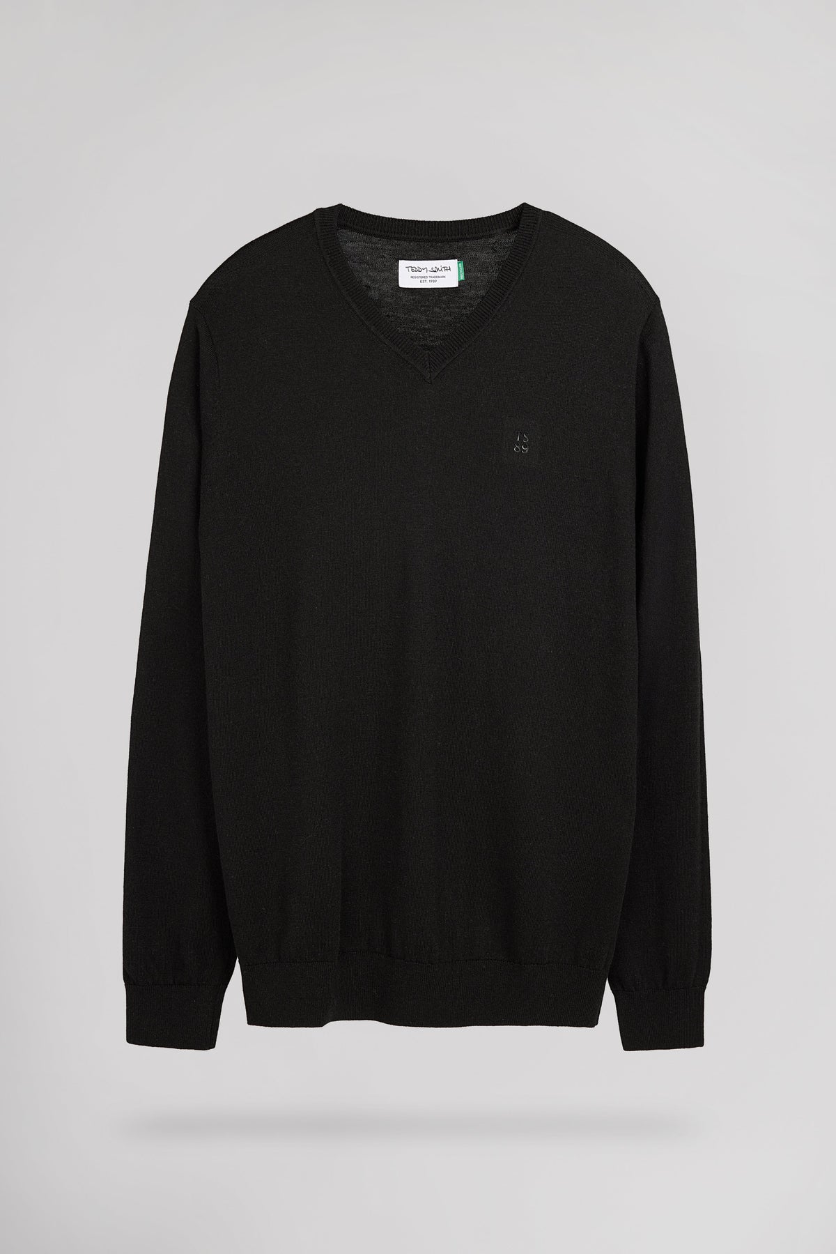 Pull ajusté col V P-MARTIN NOIR - 1