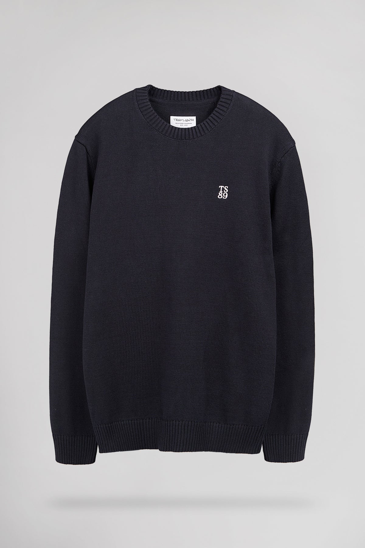 Pull en coton col rond P-JIMMY TOTAL NAVY - 1