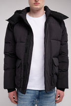Blouson col montant à capuche amovible B-ELWIN NOIR - 2
