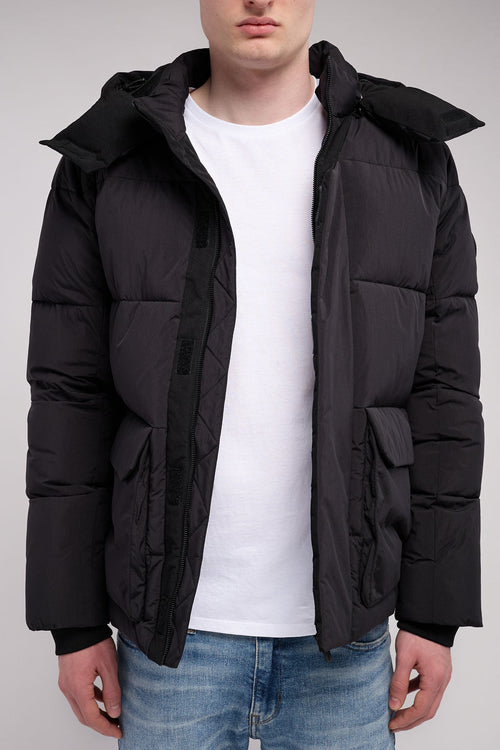 Blouson col montant à capuche amovible B-ELWIN NOIR - 2