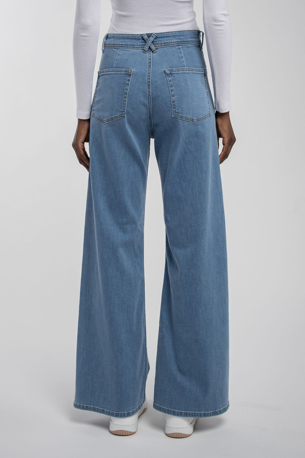 Jean flare taille haute P-JOSEFA 4PP DE FRIPP/INDIGO CLAIR - 2