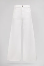 Jean flare taille haute P-JOSEFA 4PP DY MIDDLE WHITE - 1