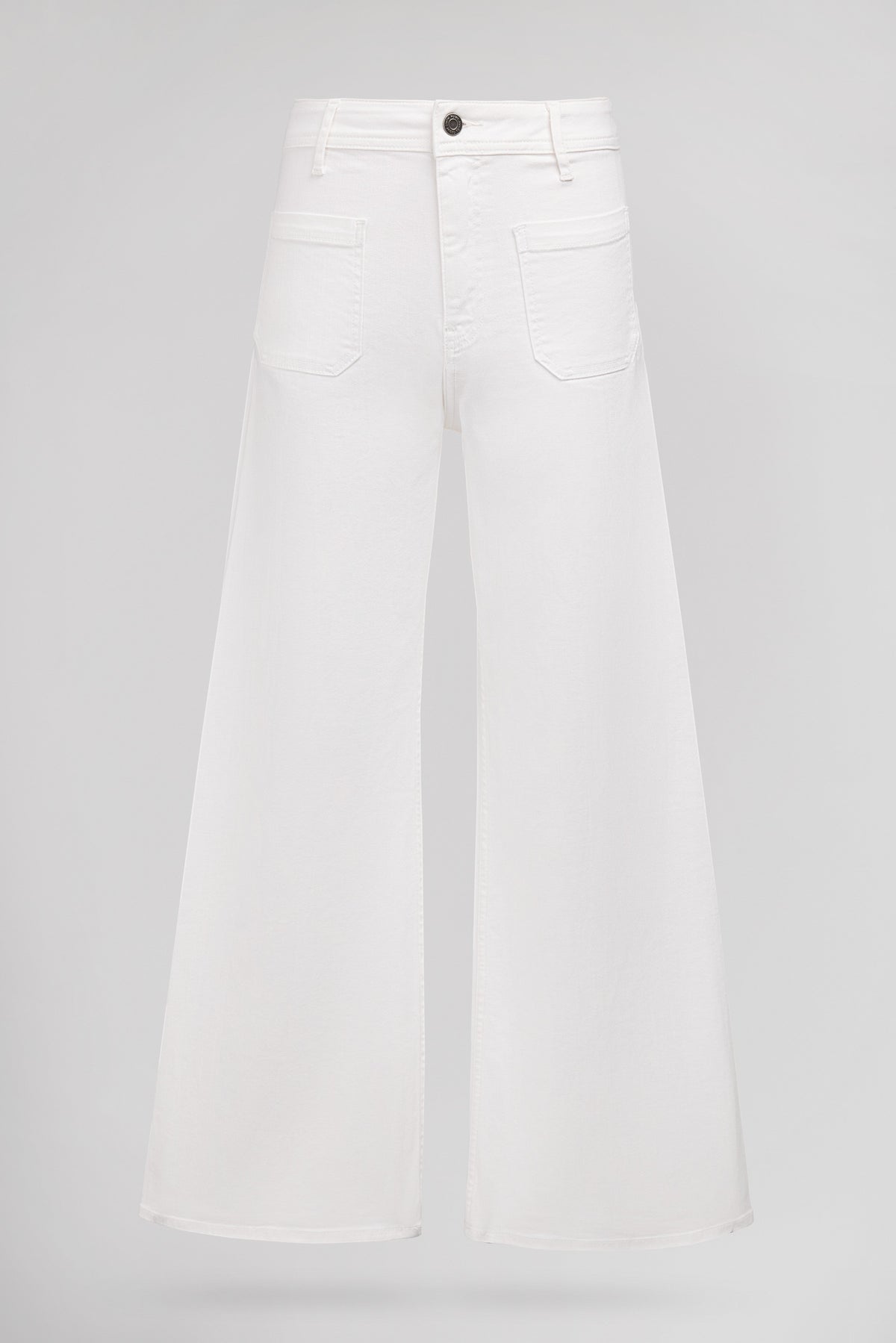 Jean flare taille haute P-JOSEFA 4PP DY MIDDLE WHITE - 1