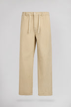 Pantalon large P-YORK VELVET CREAM - 1