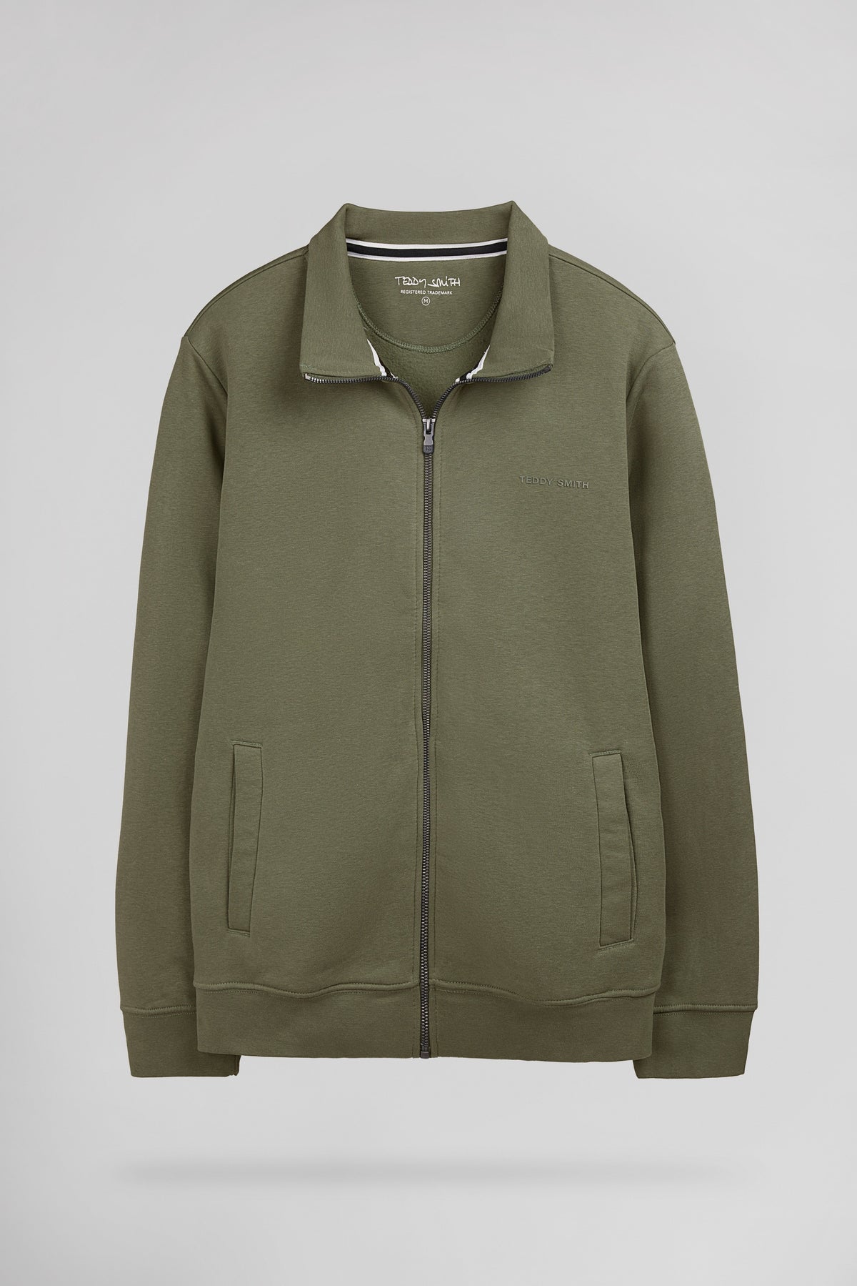 Gilet sweat zippé col montant G-NARKUS ZIP DUSTY KAKI - 1