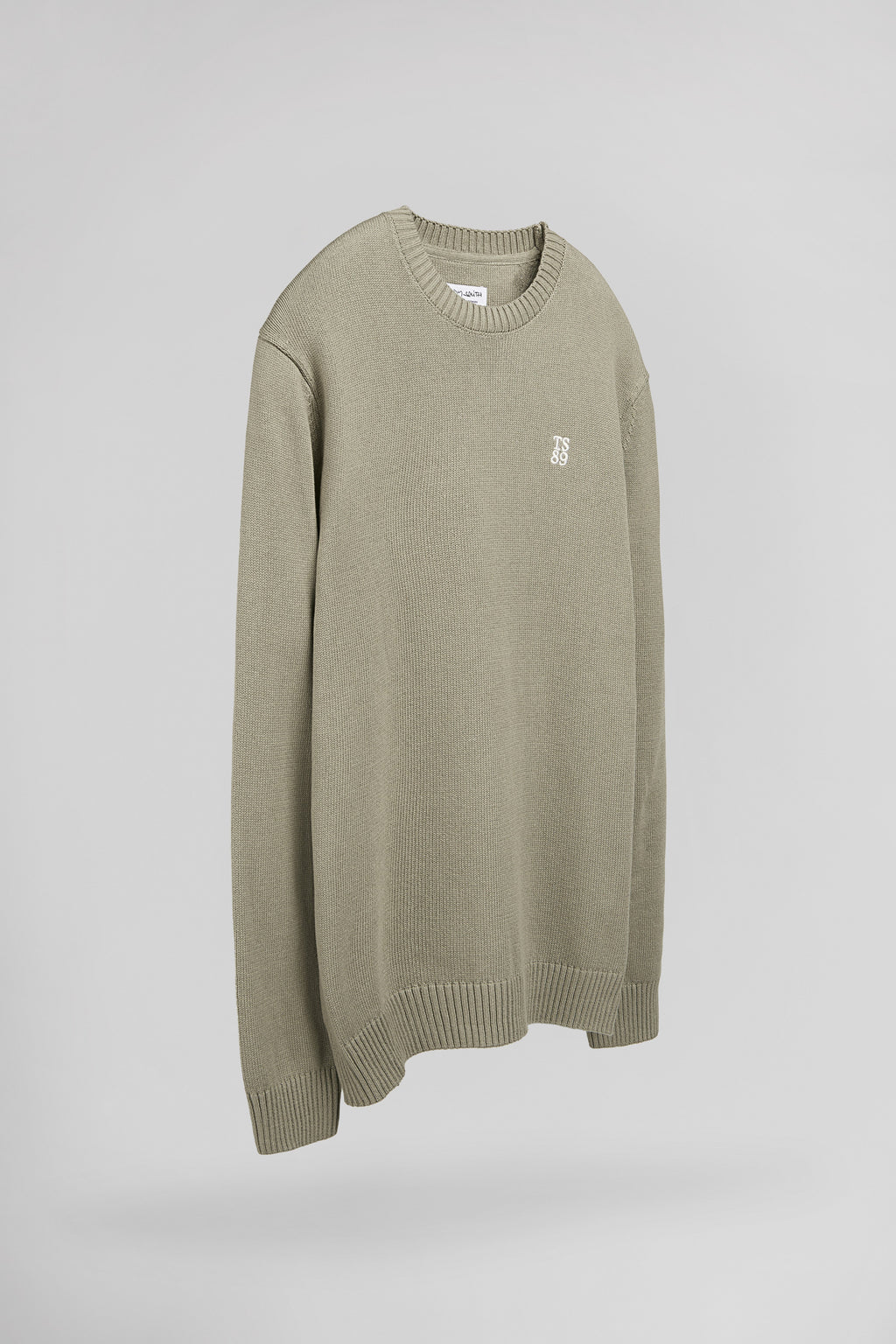 Pull en coton col rond P-JIMMY BLEACH KAKI - 2