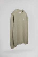 Pull en coton col rond P-JIMMY BLEACH KAKI - 2