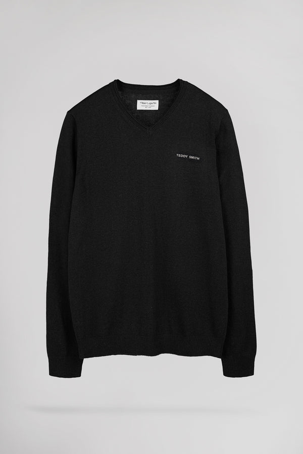 Pull fin ajusté col en V PULSER 4 NOIR - 1
