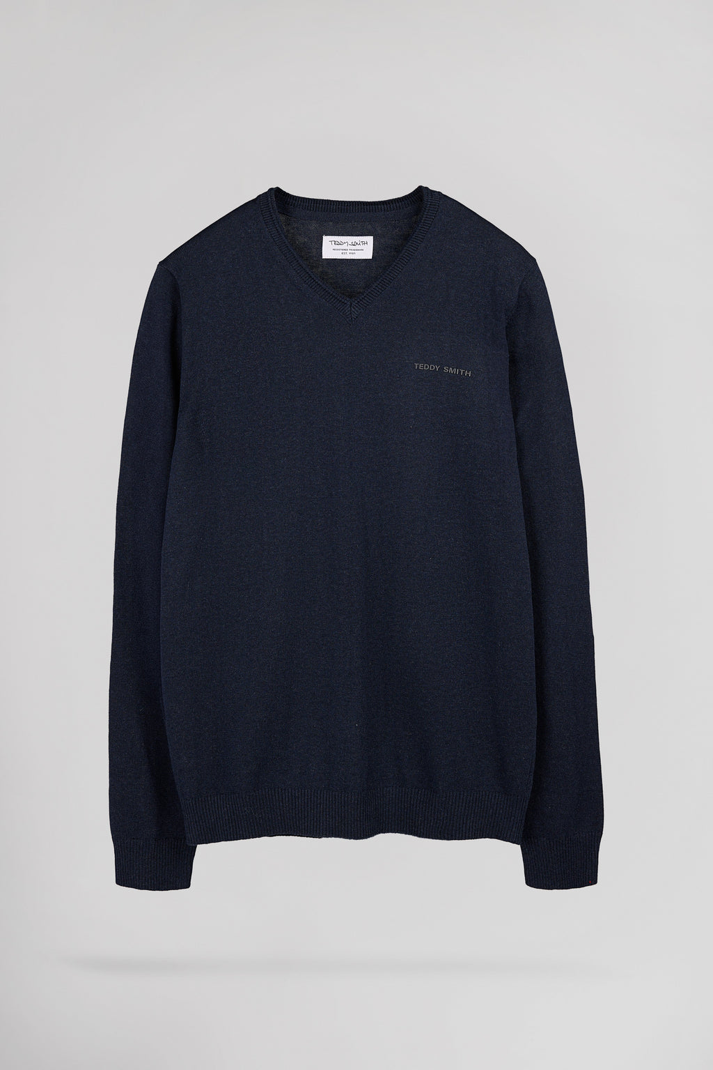 Pull ajusté col V PULSER 4 TOTAL NAVY CHINE - 1
