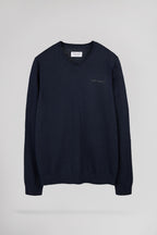 Pull ajusté col V PULSER 4 TOTAL NAVY CHINE - 1