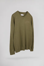 Pull fin ajusté col V PULSER 4 DUSTY KAKI CHINE - 2
