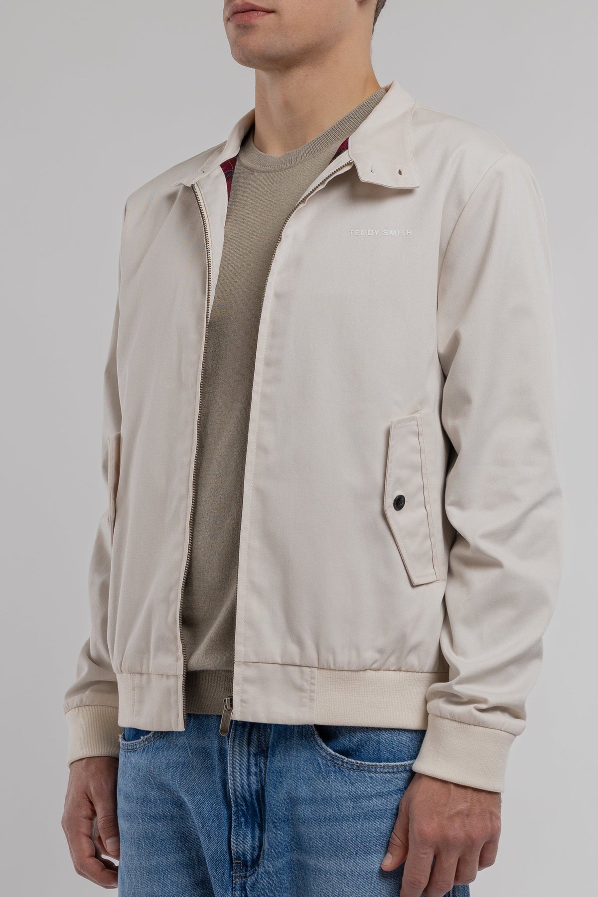 Blouson zippé en twill col montant SANSON 2 CREAM - 2