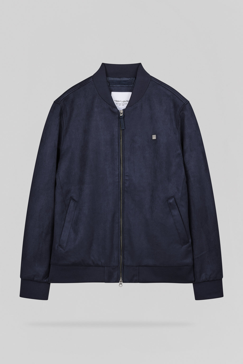 Blouson en suédine col bomber B-OSWELL DARK NAVY - 1