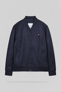 Blouson en suédine col bomber B-OSWELL DARK NAVY - 1