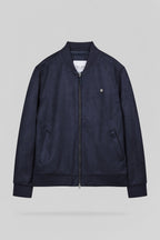 Blouson en suédine col bomber B-OSWELL DARK NAVY - 1
