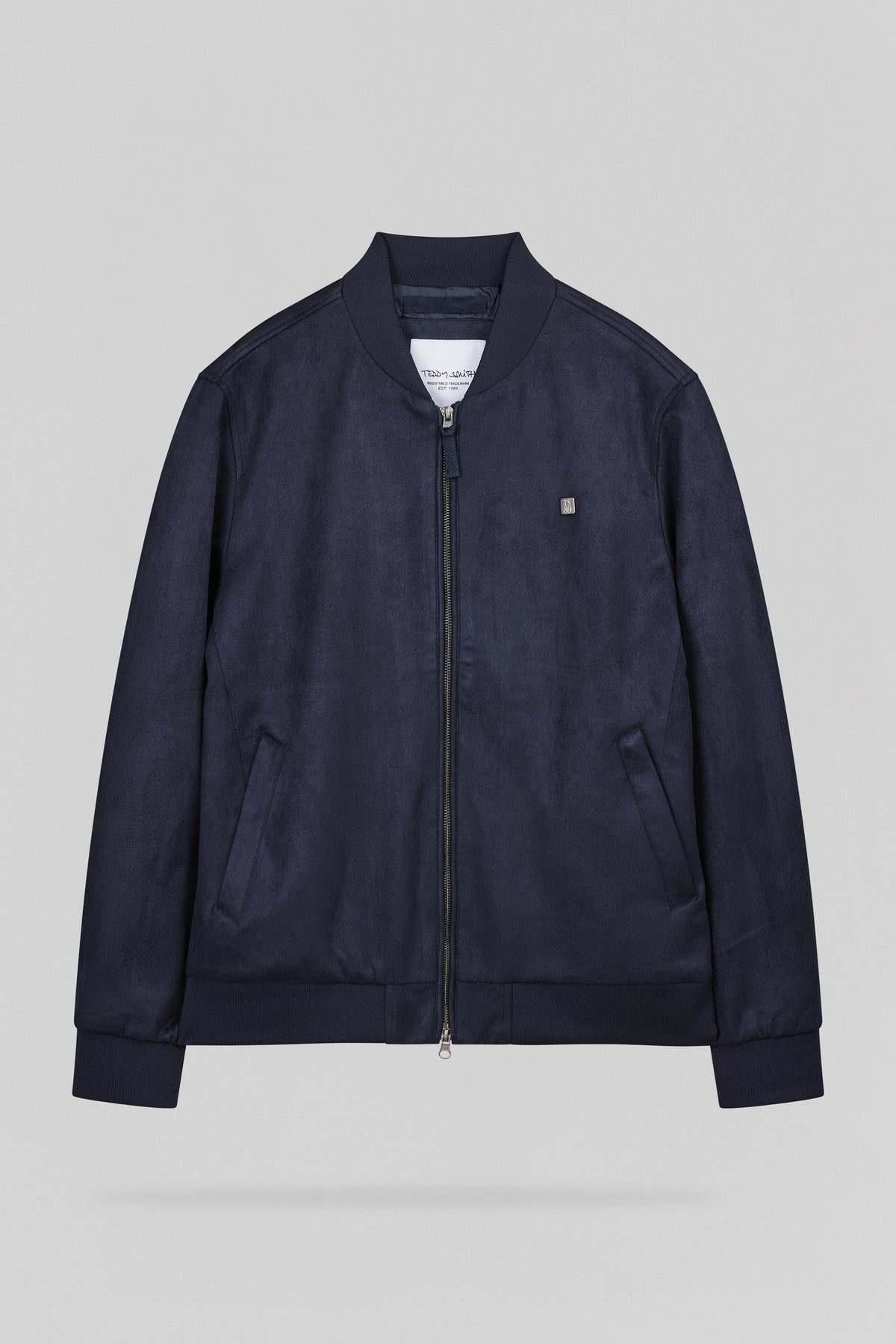 Blouson en suédine col bomber B-OSWELL DARK NAVY - 1