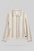 Veste mi-saison à rayures col chemise B-SHELDON CREAM - 1