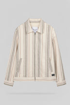 Veste mi-saison à rayures col chemise B-SHELDON CREAM - 1
