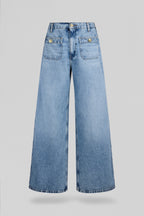 Jean denim P-JOSEFA WIDE FRIPP/INDIGO - 1