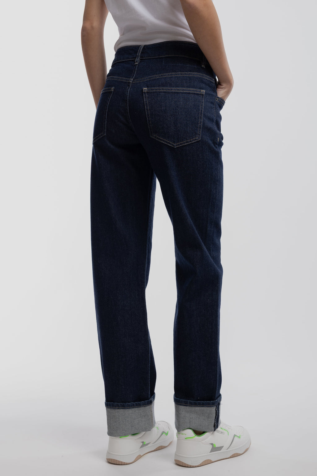 Jean bas raccourci BOYFRIEND DARK BLUE - 2