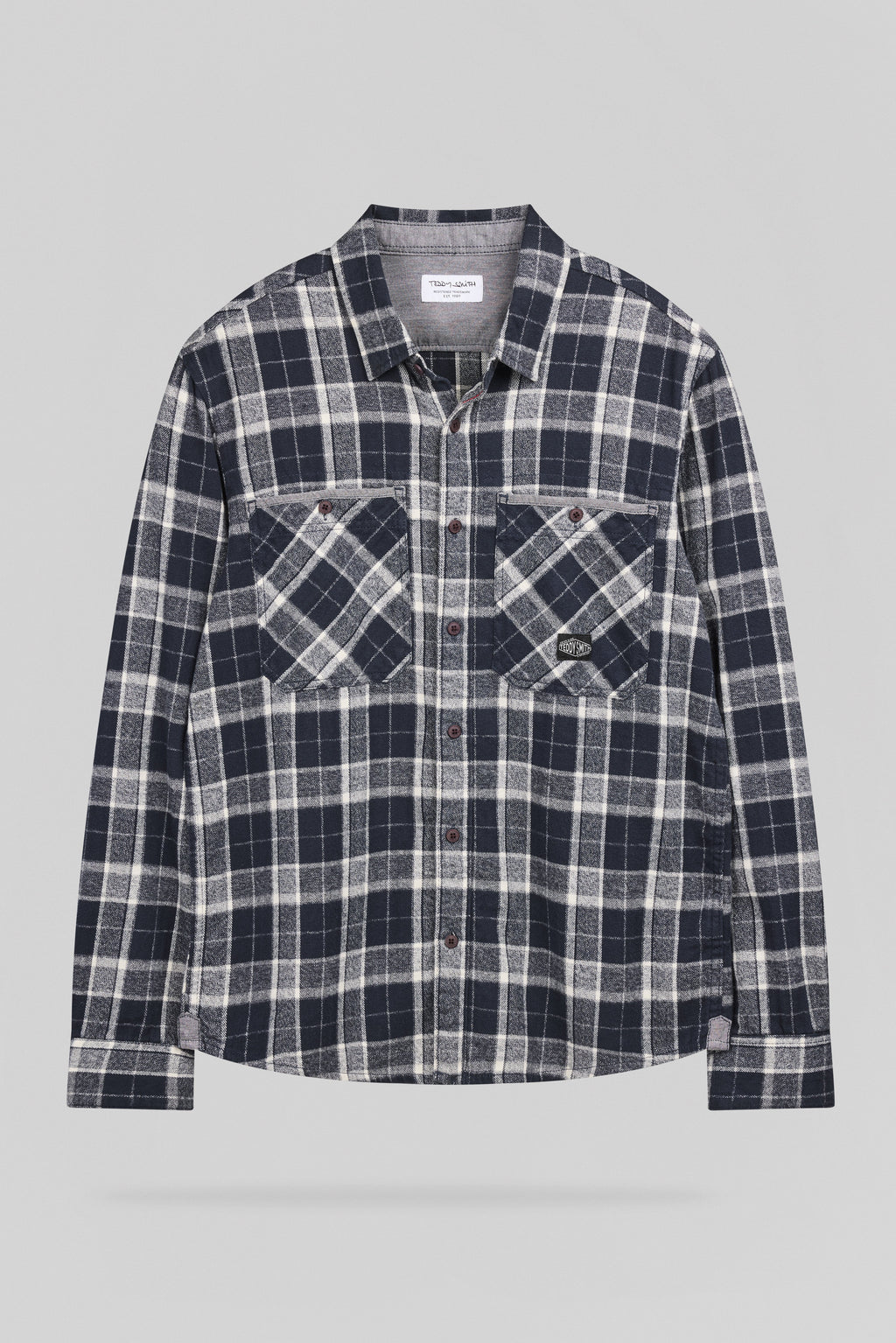 Chemise à carreaux en twill TRENT ML DARK NAVY - 1