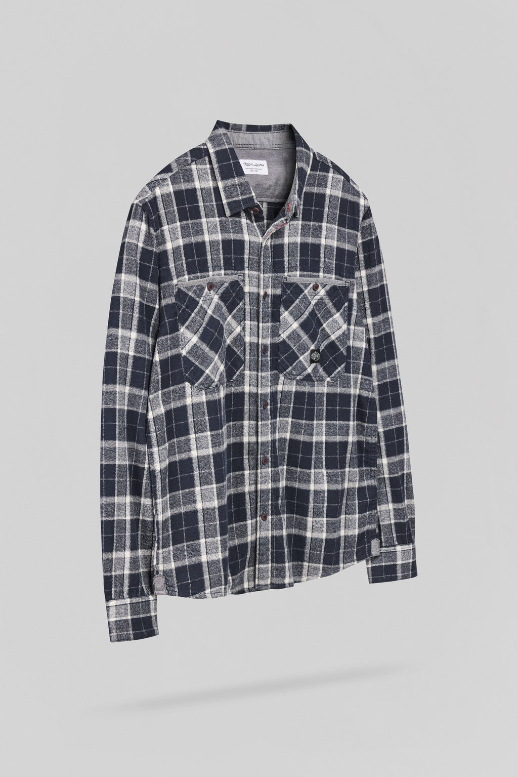 Chemise à carreaux en twill TRENT ML DARK NAVY - 2