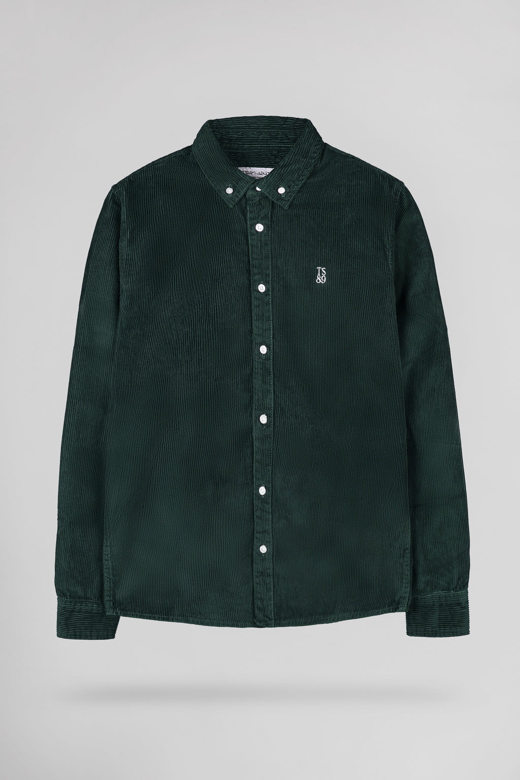 Chemise velours côtelé C-ELTON ML VERT PIN - 1
