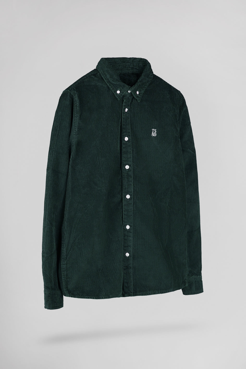 Chemise velours côtelé C-ELTON ML VERT PIN - 2