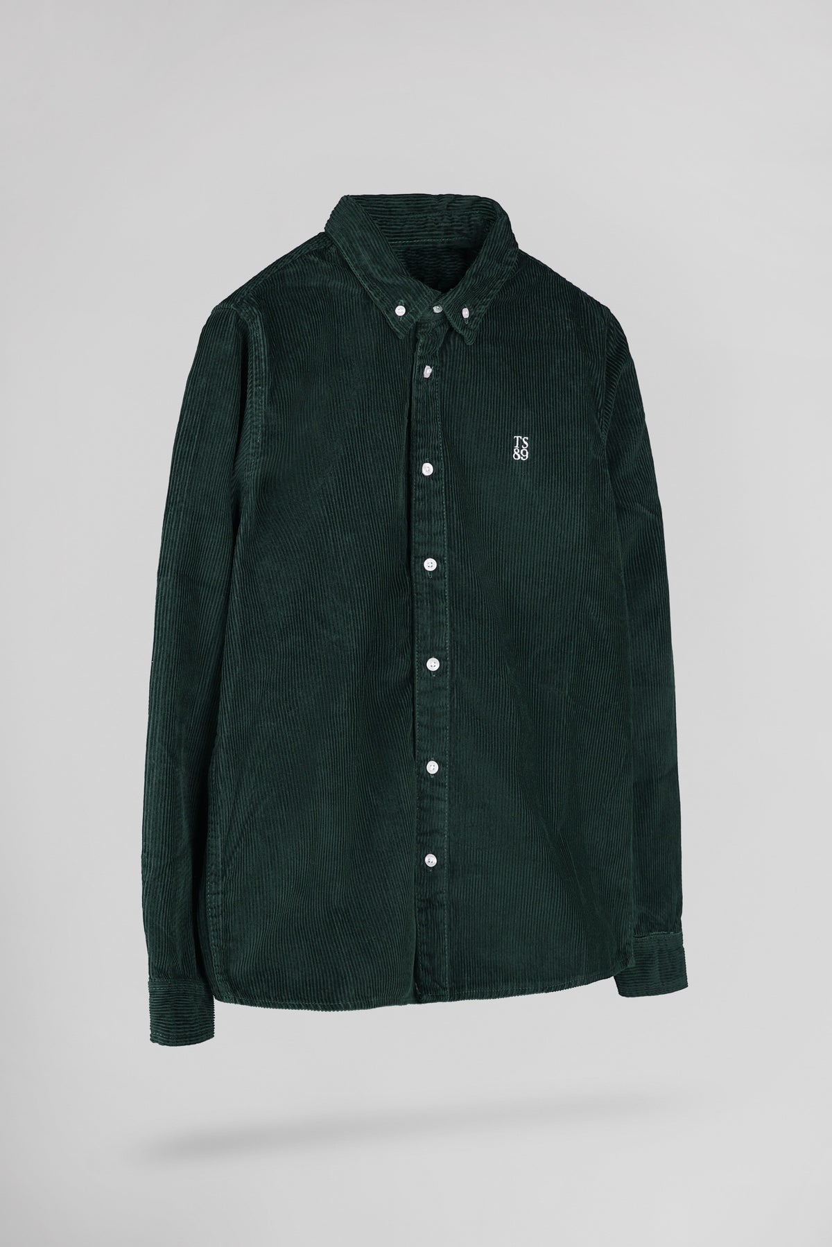 Chemise velours côtelé C-ELTON ML VERT PIN - 2