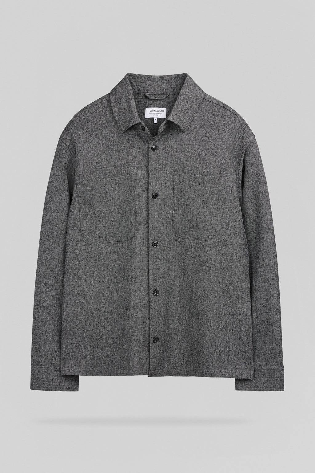 Chemise droite manches longues C-FELIX ML MELANGE BLACK - 1