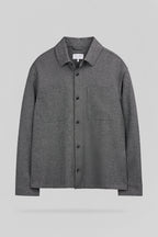 Chemise droite manches longues C-FELIX ML MELANGE BLACK - 1