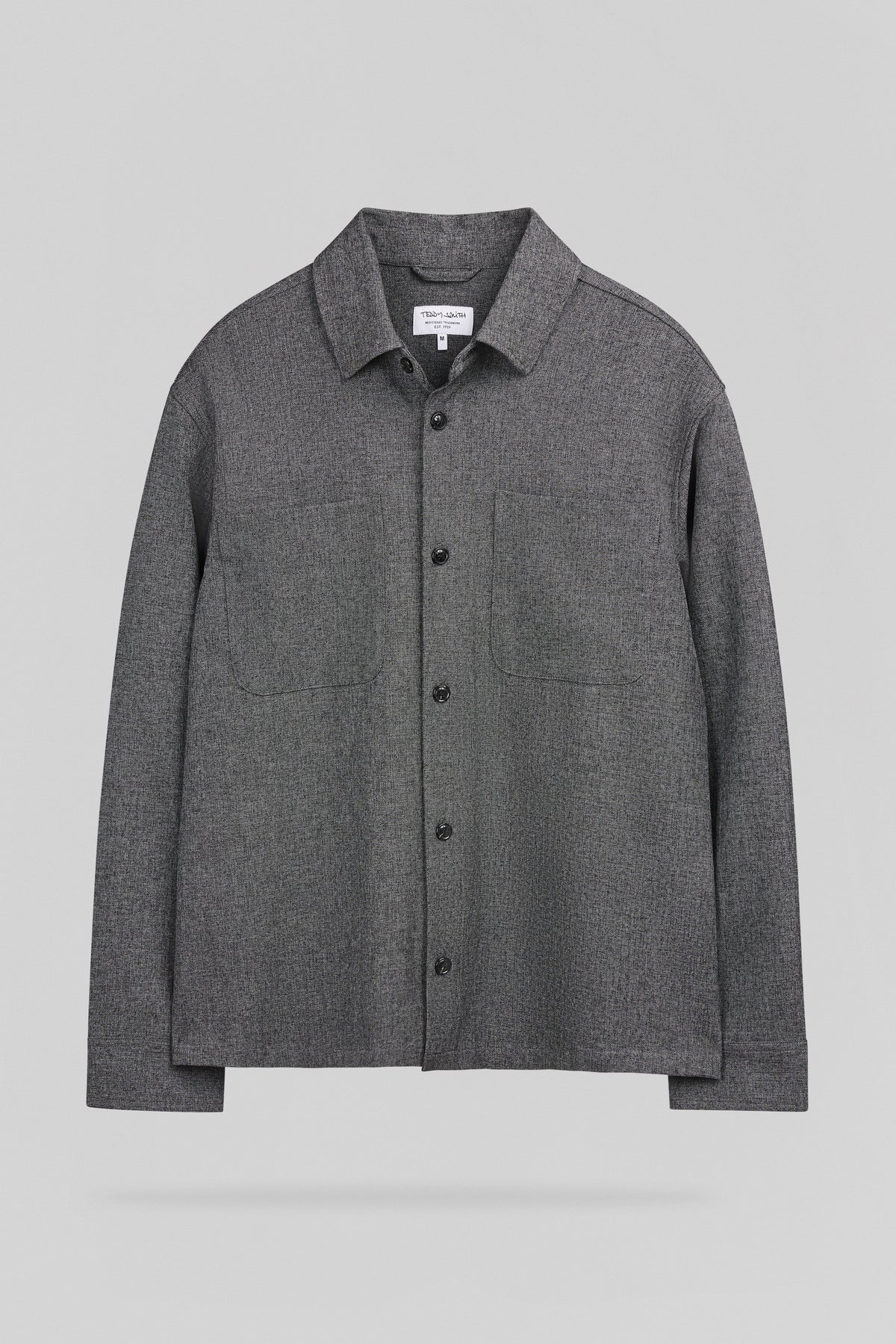 Chemise droite manches longues C-FELIX ML MELANGE BLACK - 1