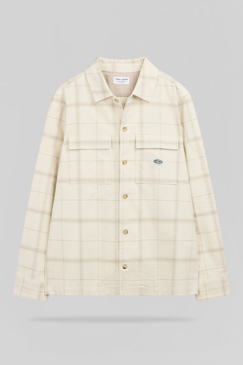 Chemise à carreaux C-LUIS ML CREAM - 1