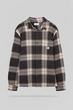 Chemise à carreaux C-STRUCTURE ML MARRON FONCE - 1