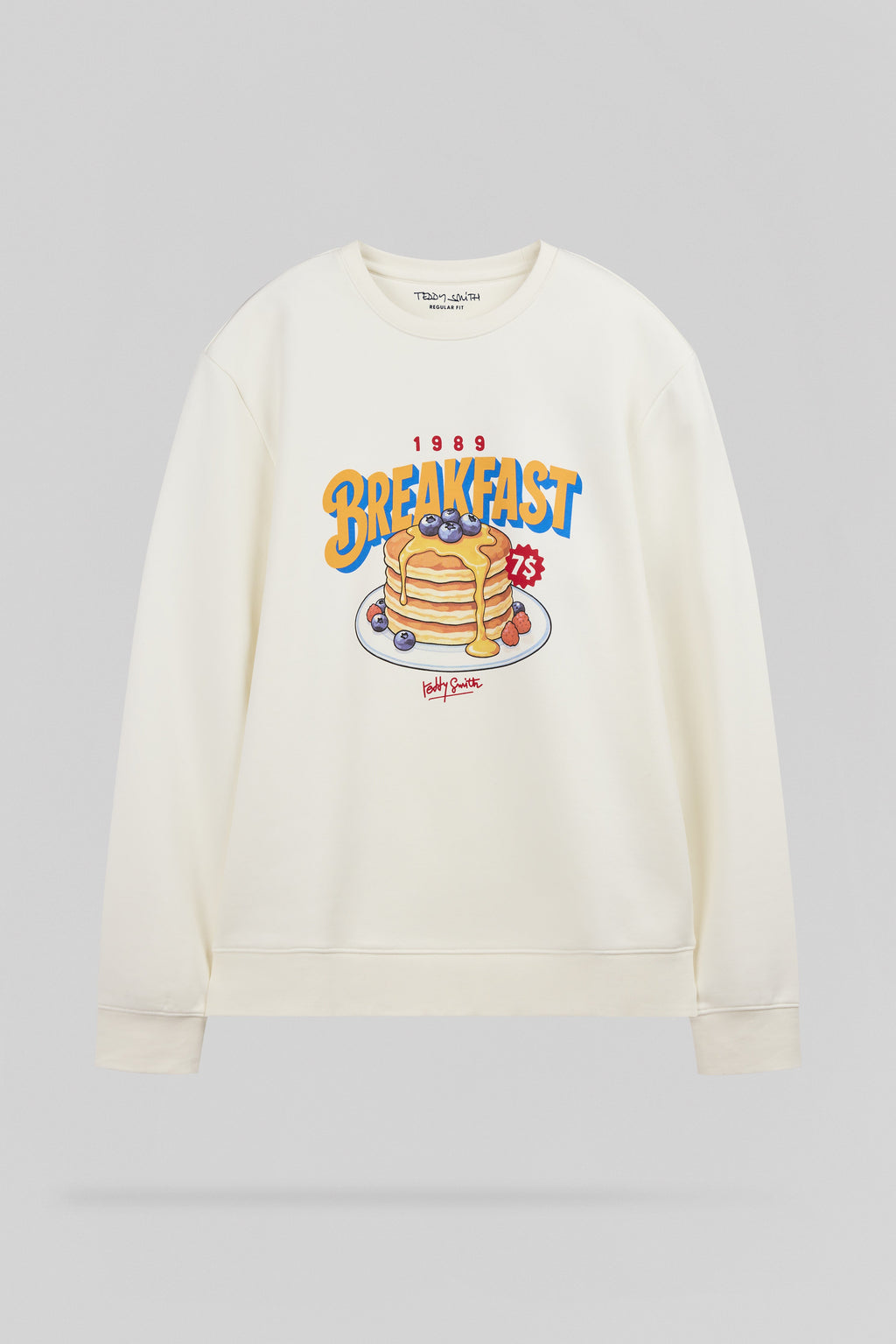 Sweat col rond S-BREAKFAST RC MIDDLE WHITE - 1
