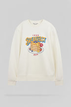 Sweat col rond S-BREAKFAST RC MIDDLE WHITE - 1