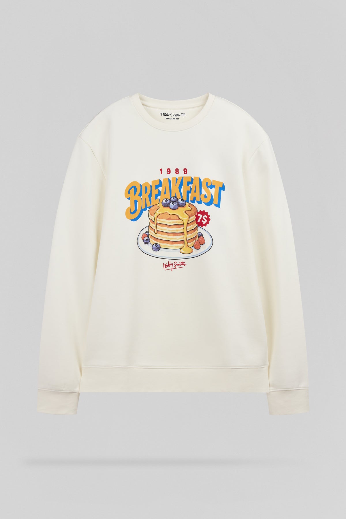 Sweat col rond S-BREAKFAST RC MIDDLE WHITE - 1