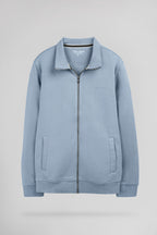 Gilet sweat zippé col montant G-NARKUS ZIP BLEU MINERAL - 1