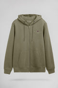 Gilet sweat à capuche zippé GICLASS JIM HZ DUSTY KAKI - 1