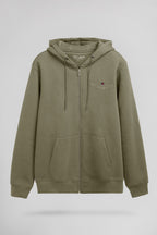 Gilet sweat à capuche zippé GICLASS JIM HZ DUSTY KAKI - 1