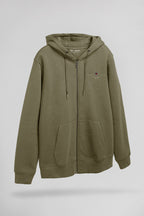 Gilet sweat à capuche zippé GICLASS JIM HZ DUSTY KAKI - 2