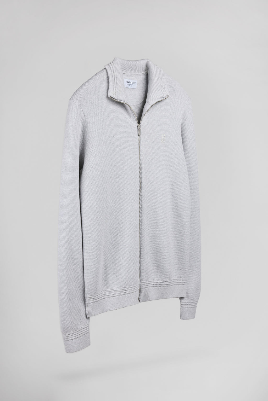Gilet zippé col montant G-ETTORE 2 WHITE MELANGE - 2