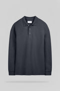 Polo jersey manche longue P-JOEL ML GRIS METEORE - 1