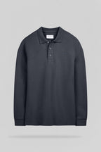 Polo jersey manche longue P-JOEL ML GRIS METEORE - 1