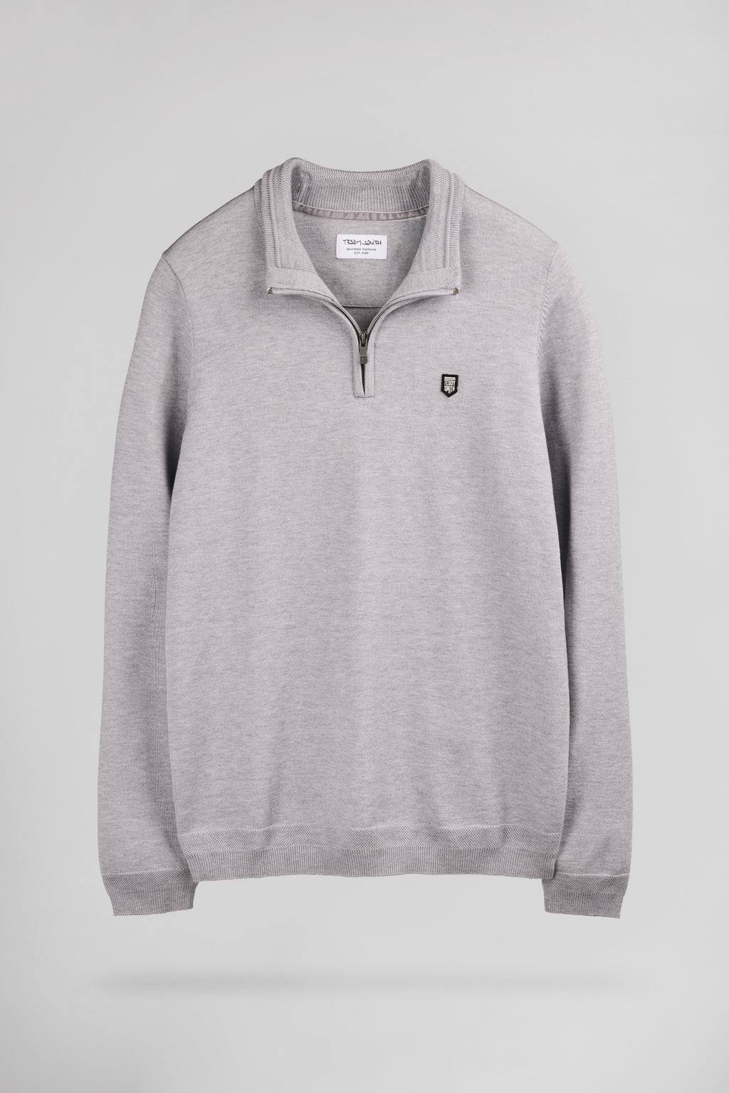 Pull col montant zippé P-MARTY 2 GRIS CHINE - 1