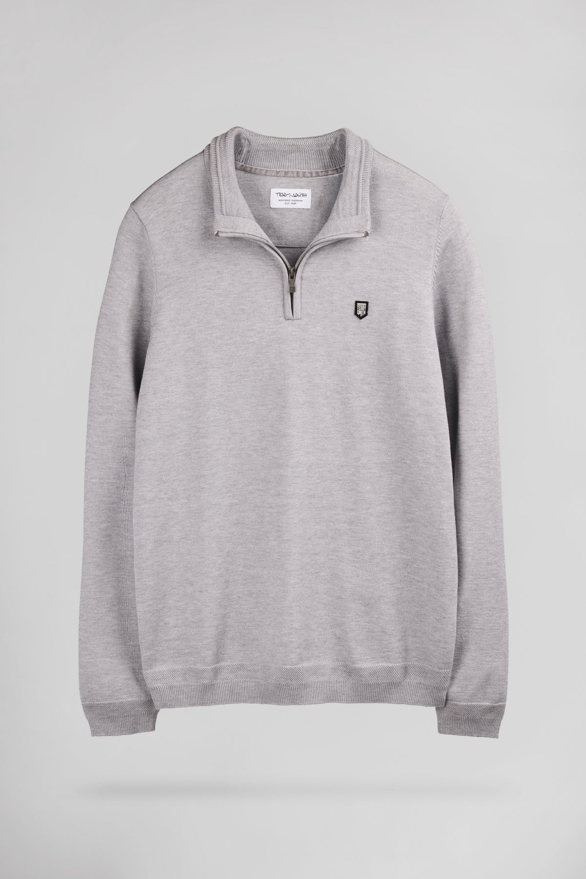 Pull col montant zippé P-MARTY 2 GRIS CHINE - 1