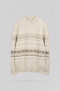 Pull jacquard P-ALEX BLANC IVOIRE CHINE - 1